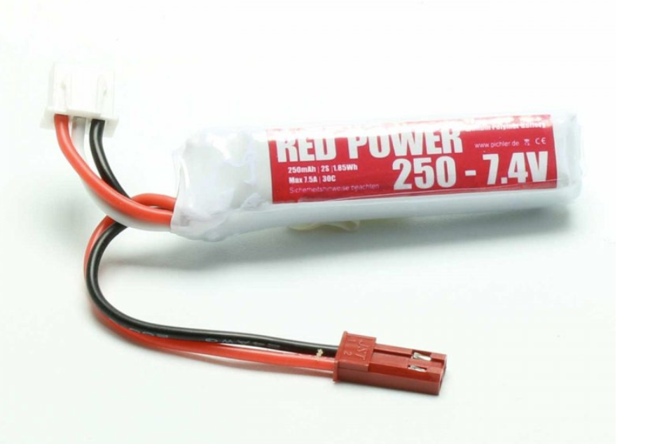 Accu Lipo 250mAh 2s 30C Red Power Lipo 2S (7,4v)